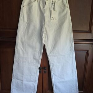 White Wide-Leg Jeans